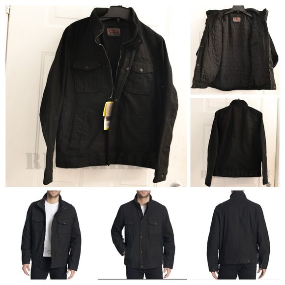 Levi's Men's‎ 2 Way Stretch Cotton Twill Jacket BLACK - Picture 1 of 8